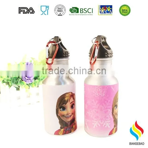 600ML Aluminum sports water bottle with straw
