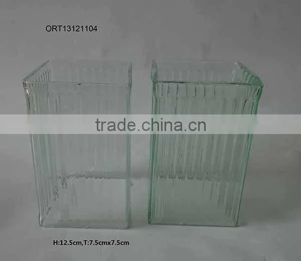 square ribbed clear glass shade,glass chimney