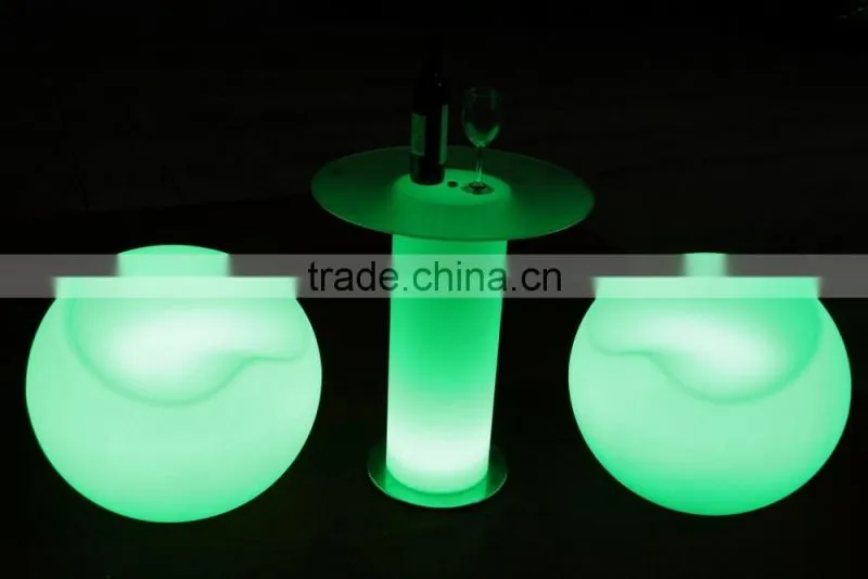 hots sale round glass top center rotating dining table with led light