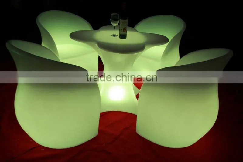 High quality plastic led flash table set with Infrared Remote control