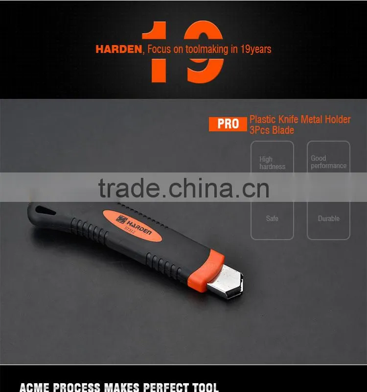 Hot Selling High Quality Low Price Plastic Cutting Tools Metal Holder 3Pcs Blade Pocket Knife