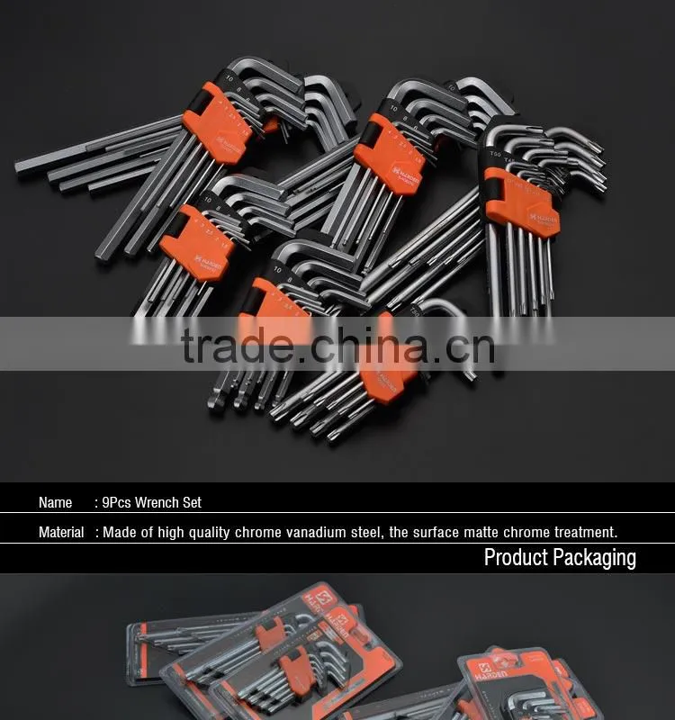 9 PCS SHORT BALL KEY WRENCH