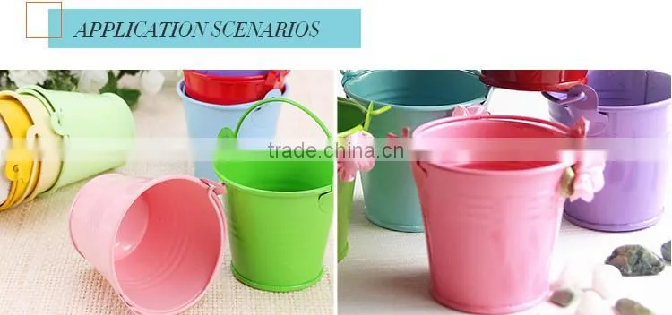 Galvanized and iron powder coating outdoor planters with plants decorative outdoor pretty plant pots