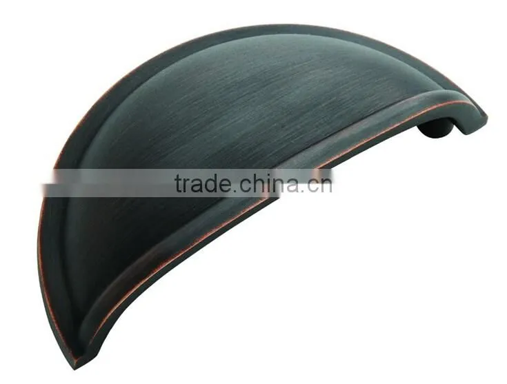 Satin Zinc Alloy Cabinet Drawer Pull Handle Shell Style Handle cup handle