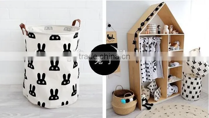 Hotselling Best Quality Canvas Laundry Basket Collapsible Kids Art Storage Boxes With Handle