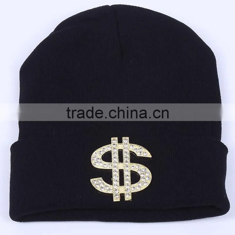 Fashion Hot Drilling CC Winter Beanies With Rhinestone