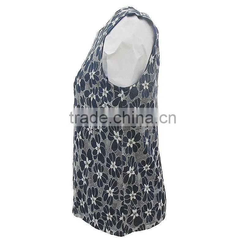 2015 Spring Fashion Collection Daisy printing Lace Shirt&Blouse