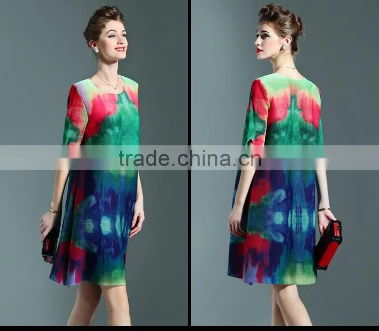 Fancy wash printed women camo draped dresses