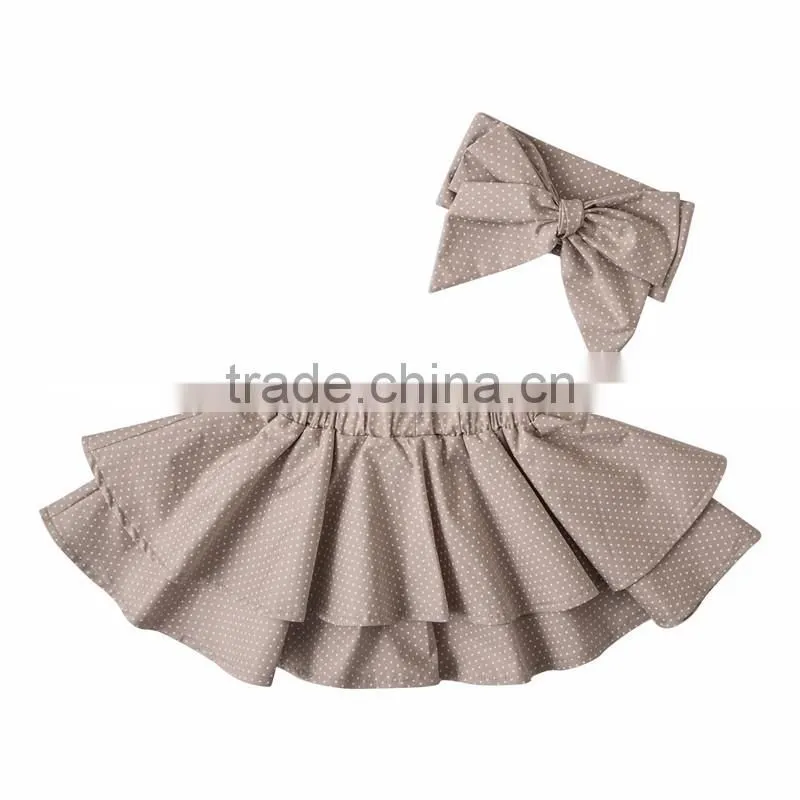 Summer hot sale cute baby mini skirt with matching headband