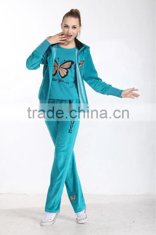 Latest design cheap wholesale 3pcs velour tracksuits wholesale