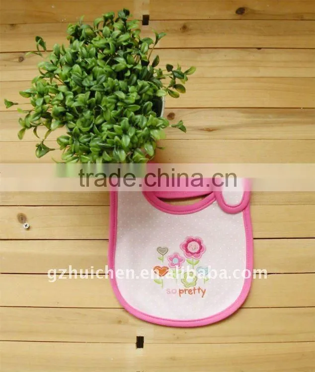 baby clothing cute emobroider waterproof bibs
