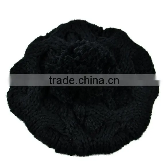 Women's Warm Knit Wool Beanie Pumpkin Ball Pumpkin Ladies Winter Wool Hat 9083