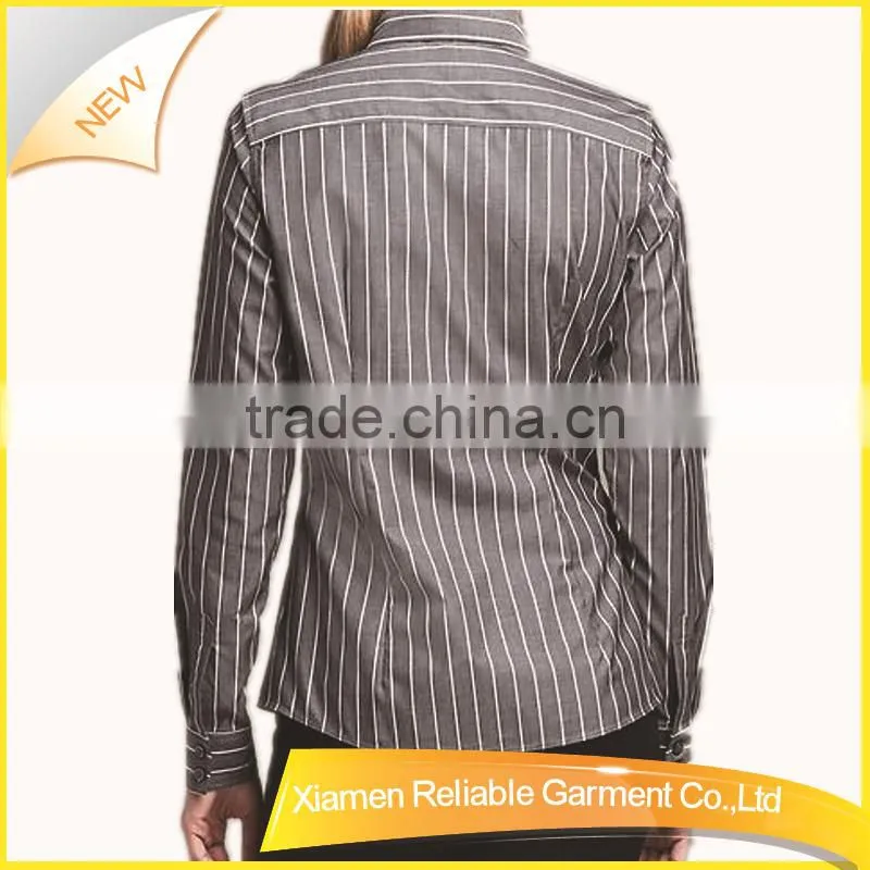 Long sleeve women stripe formal shirt