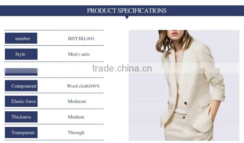 Custom Logo ladies white formal pant suits
