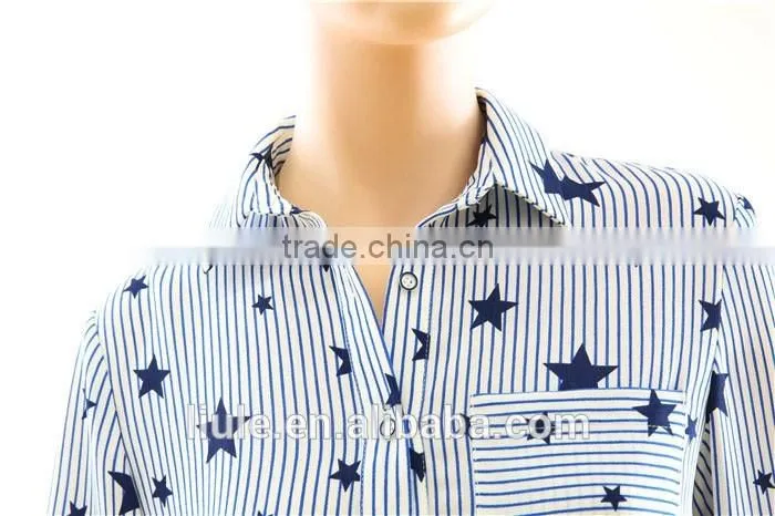 Fashionable women long sleeve dress shirts ladies longline casual shirts
