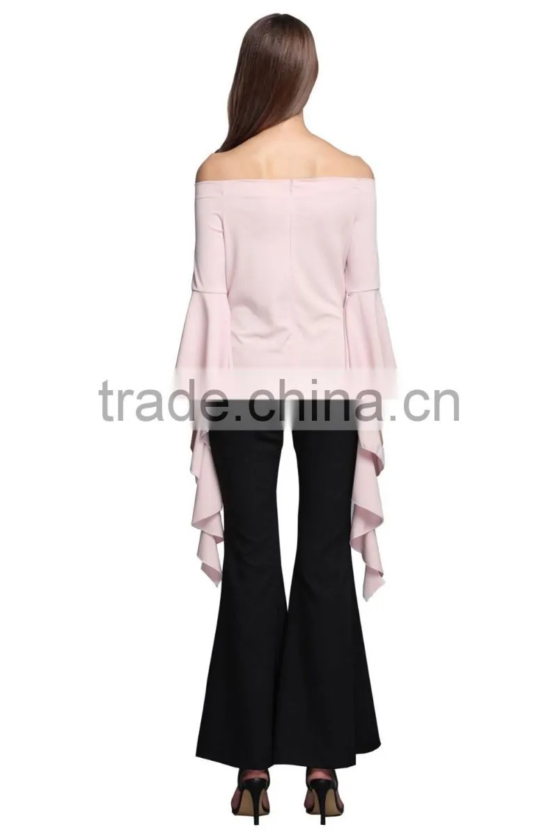 China manufacturer fashion long sleeve blouse elegant ladies top for women 2017