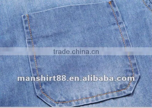 European fashion style Light blue 100%Natural Cotton soft Denim/Retro Cowboy Shirt for men with S,M,L,XL,XXL peaked collar
