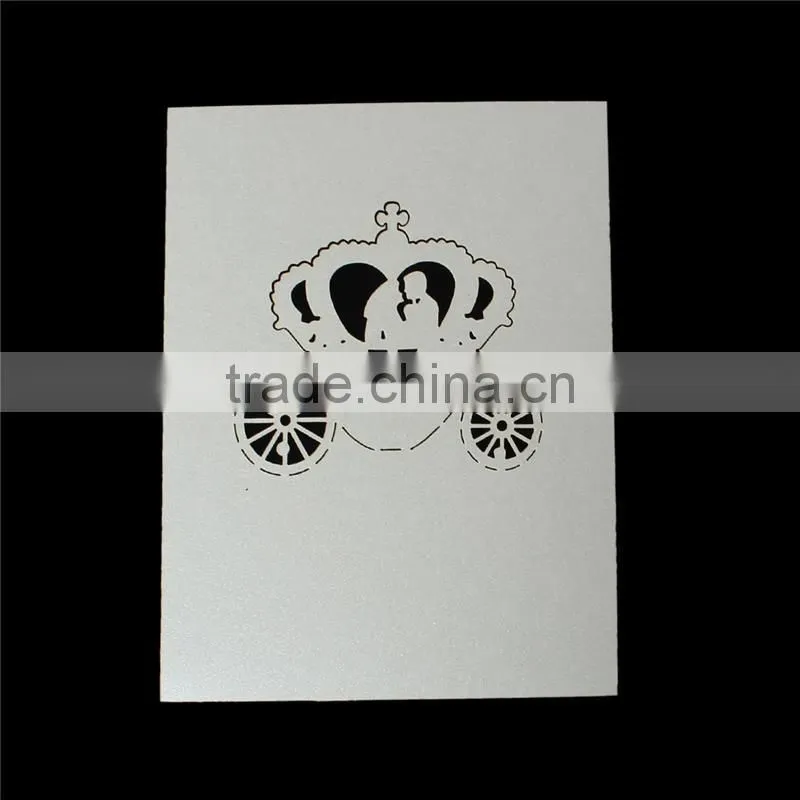 Paper Wedding Party Name Place Cards Crown Hollow Off-white