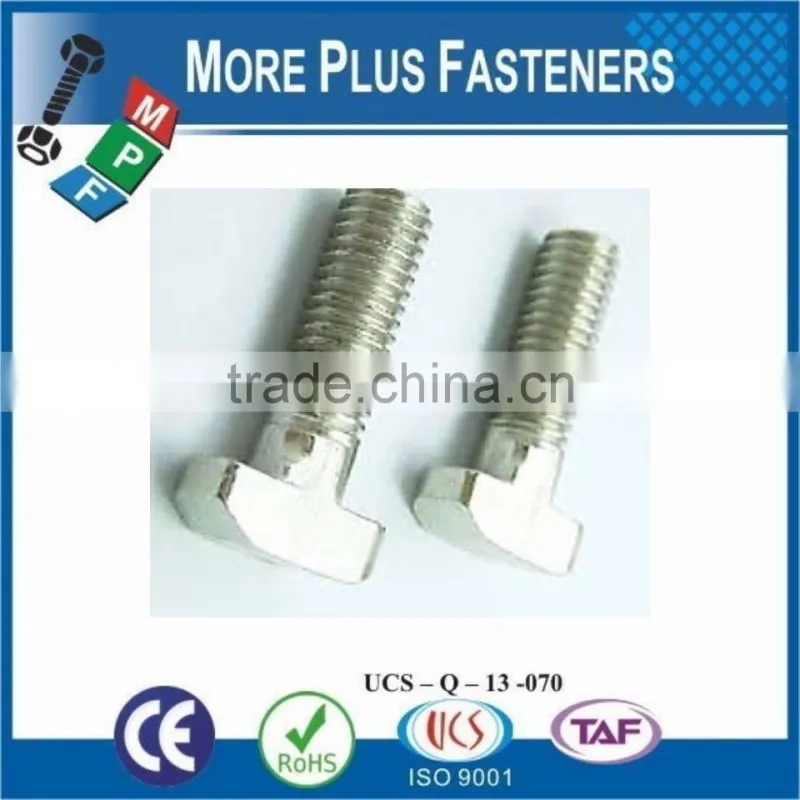 Made In Taiwan Metric Stainless Steel Zinc Plated T Bolt