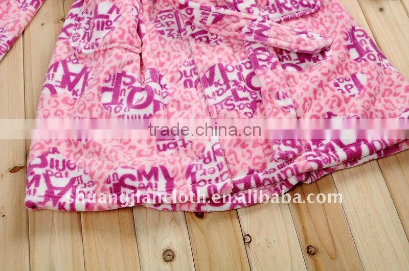 100%polyester coral fleece bathrobe