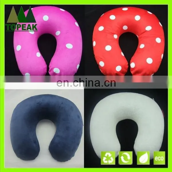 Inflatable U-shape PVC velvet cover inflatable Travel neck pillow