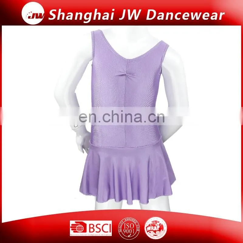 wholesale gymnastics leotards with chiffon skirt, girls short ballet leotard