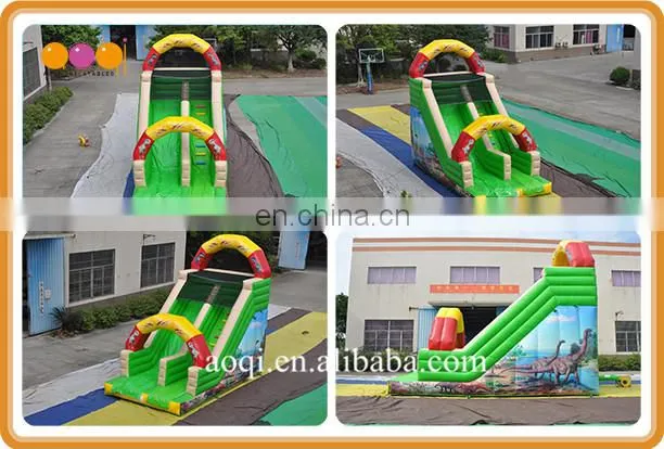 toys for kids playground dinosaur inflatable slide with the painting