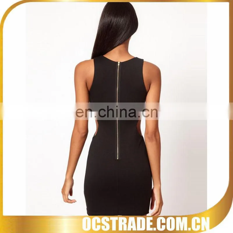2014 new black cut out short hot selling cocktail dress