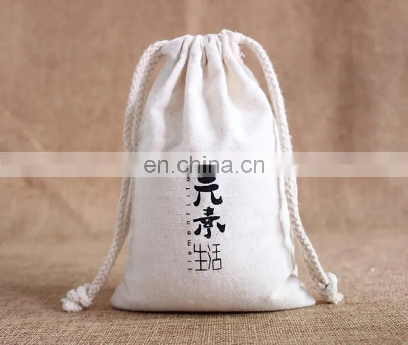 eco-friendly small canvas drawstring bag