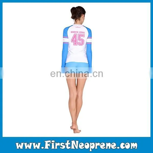 Girl's Fashionable Design Rash Guard For Ocean Sport