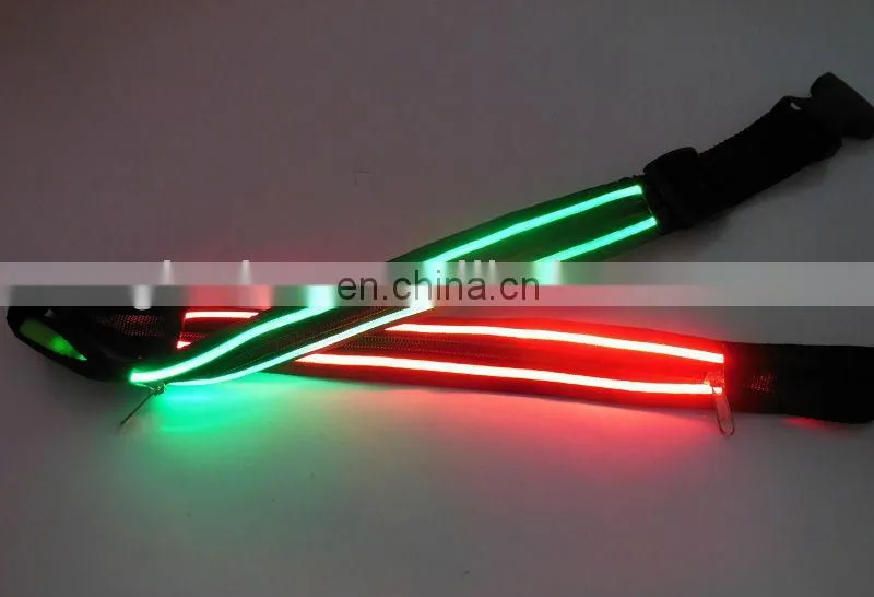 Two switches on led belt for party Flashing party belt led party waistband