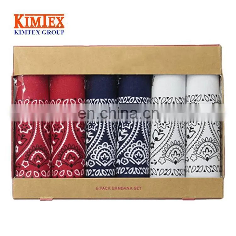 Custom 100%Cotton square bandana gift set