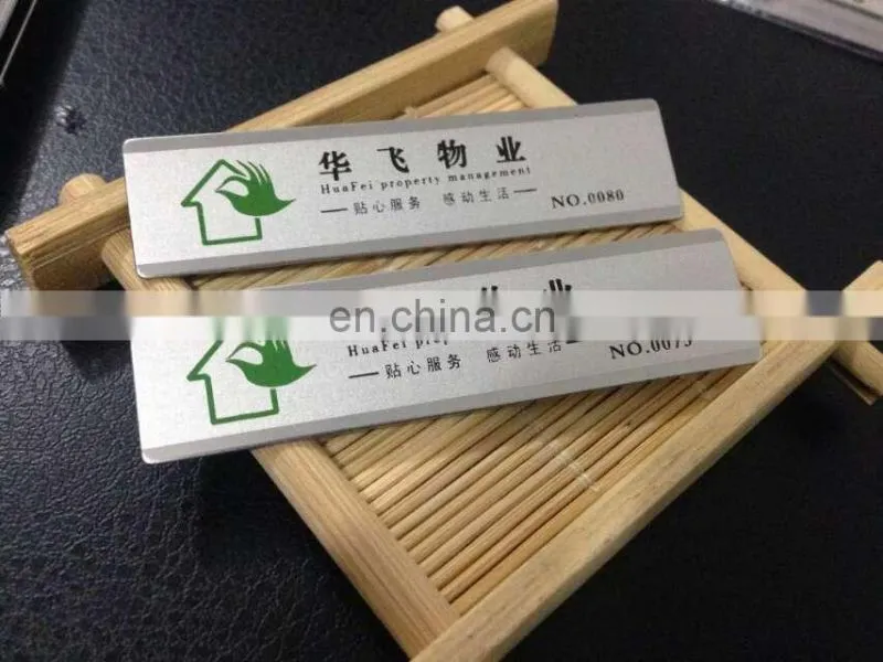 Factory direct sale aluminum printing name badge/ Custom printing name badge