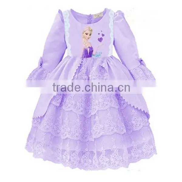 Girls' dress elsa costume children's dress frozen Elsa dress wholesale SU043