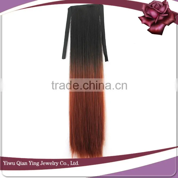 cheap synthetic two tone pink and black hair band ponytails