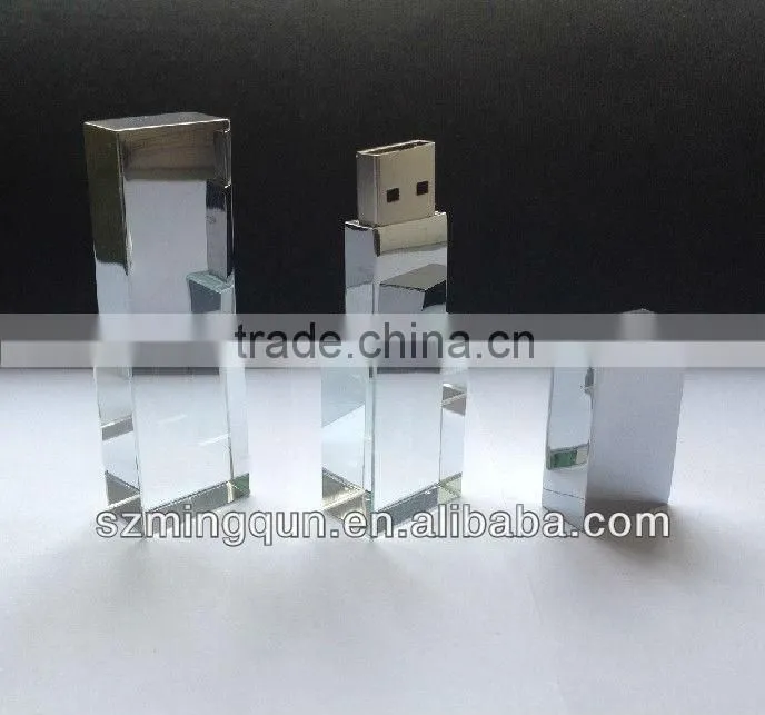 New Product Heart Shape Crystal USB Stick with LED Light Inside Gadget
