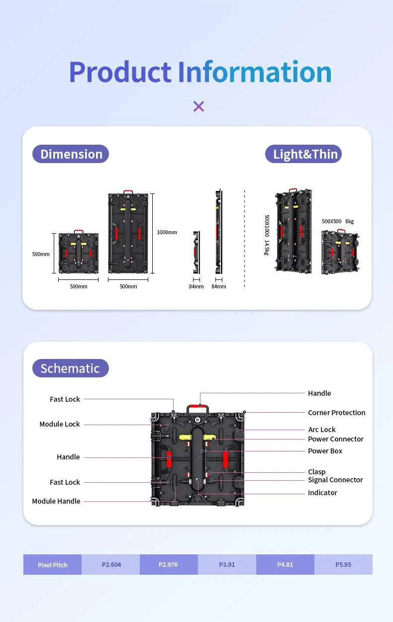 Factory Wholesale Price P1.9P2.6 P2.9 P3.9 Indoor Rental Mobile Led Full Video Panel Display Video Stage LED Screen for Concert