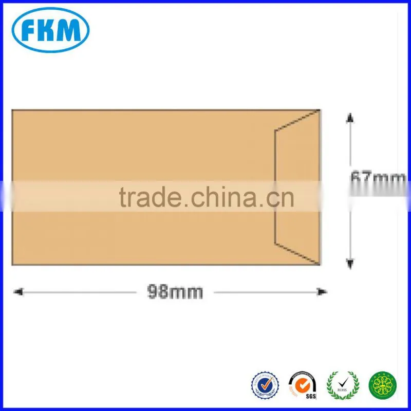 98*67mm 80gsm Pocket Gummed Manilla envelope