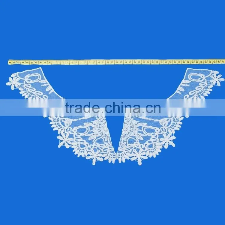 OEM Custom shaped cotton neckline applique embroidered neck trim for women's garment