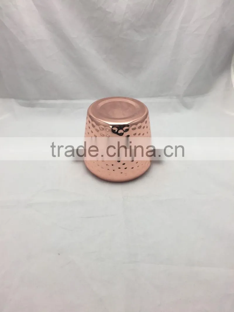 2L Hammered 304 stainless steel bucket, copper plated ice bucket, ice cooler ice pail, beer bucket