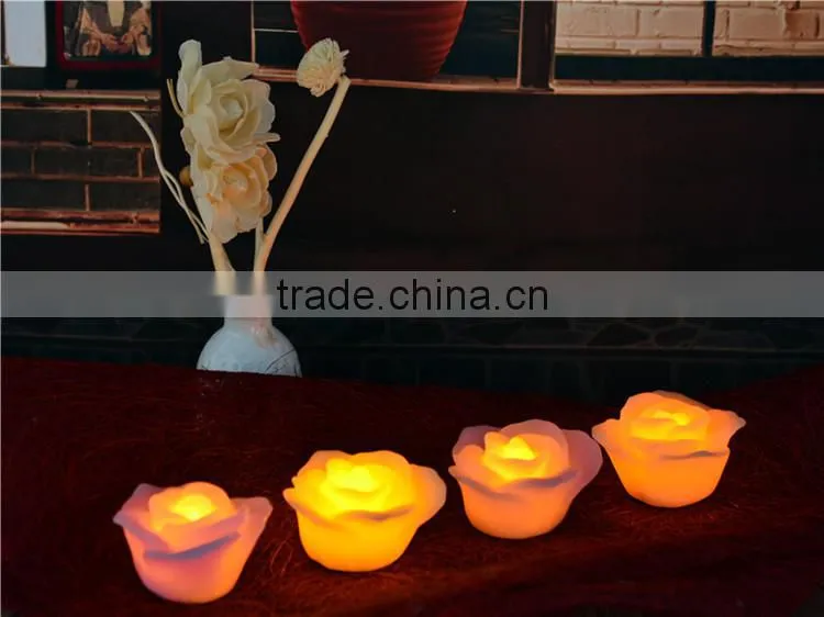 Color changing flower shape water floating led candle