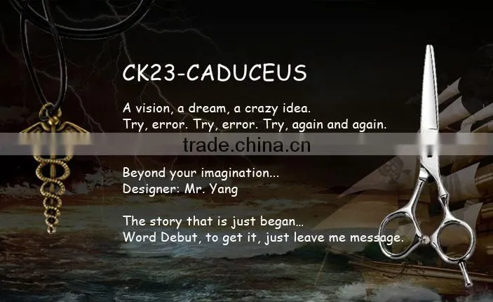 Razorline CK23-CADUCEUS high quality hair cutting scissor, Hotest slim blade salon shears, Best barber hair scissors