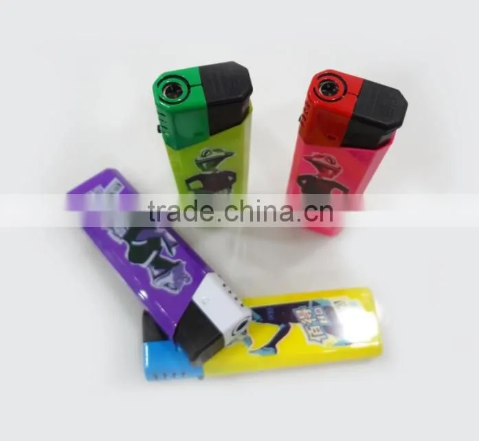 five solid colors plastic lighter gas windproof lighter electric lighter for cigarette with printing