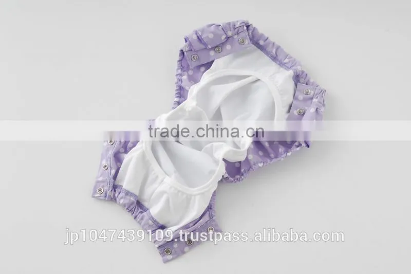 made in Japan cute polka dot and frilled cloth baby diaper cover nappies high quality