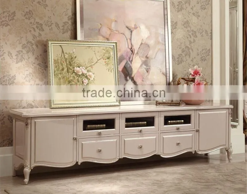 Fench style classic living room furniture wood Tv cabinet