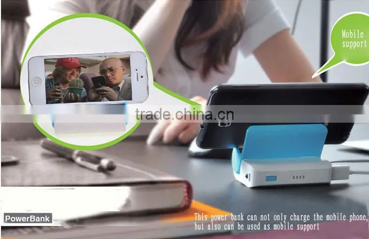 fashion mirror power bank review with mobile stand for TV watching xh-401