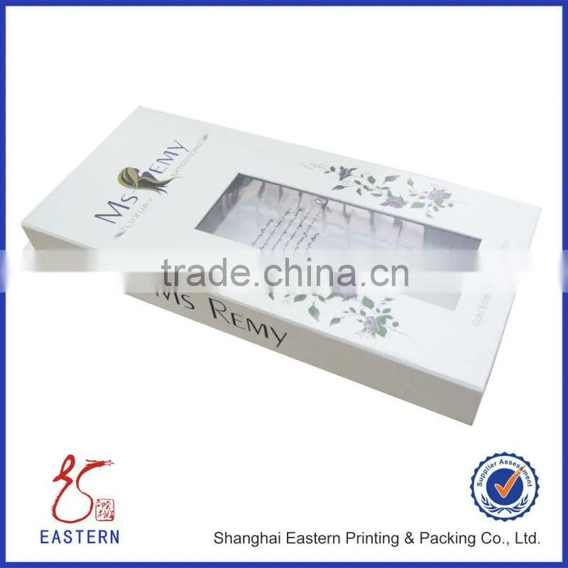 100% virgin hair extension box with window