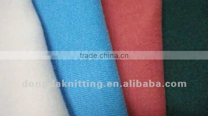 50% cotton 50% polyester one side brushed fleece knitted fabric