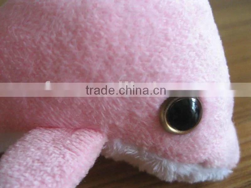 Grow in water plush toys,pink dolphin stuffed toy
