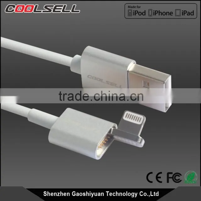magnetic micro usb cable magnetic 8pin USB quick charging cable with LED display with metal shell for iPhone 6 6s 6plus 7